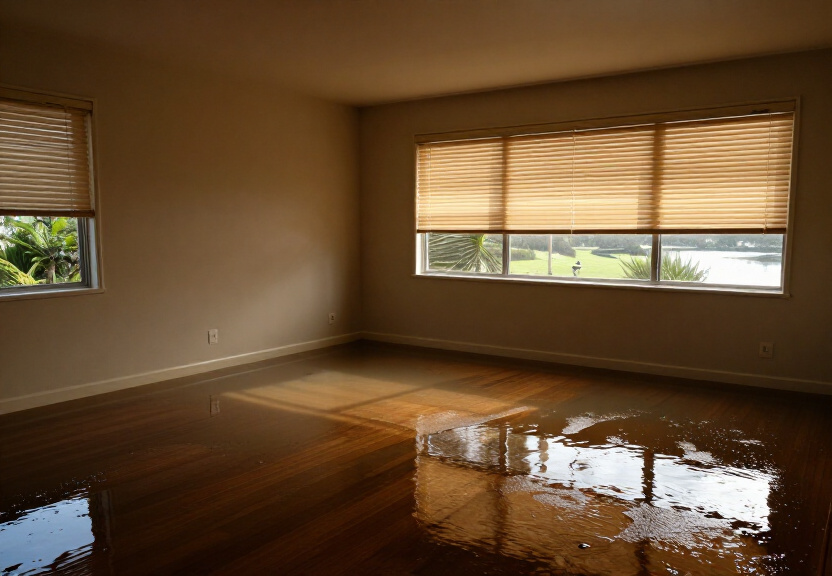 Waterlogged carpet in Balgowlah home before drying